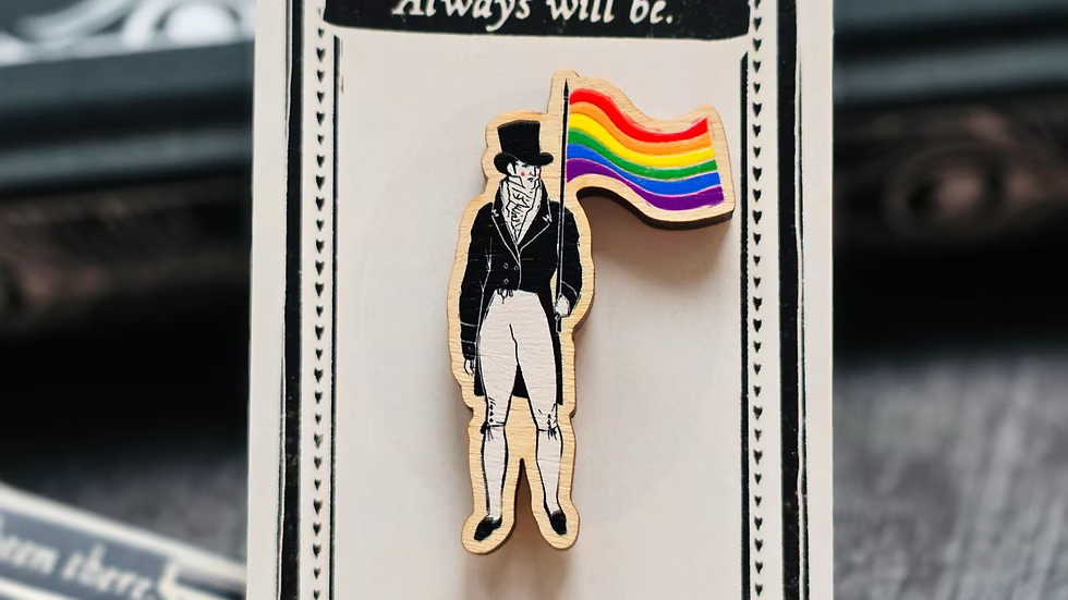 Regency Pride Flag Wooden Pin Badge