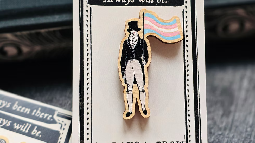 Regency Trans Pride Flag Wooden Pin Badge