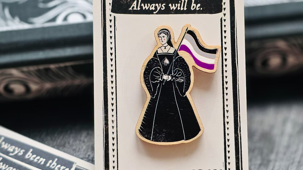 Tudor Asexual Pride Flag Wooden Pin Badge