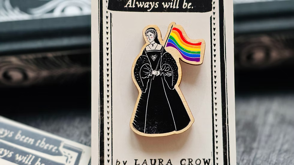 Tudor Pride Flag Wooden Pin Badge