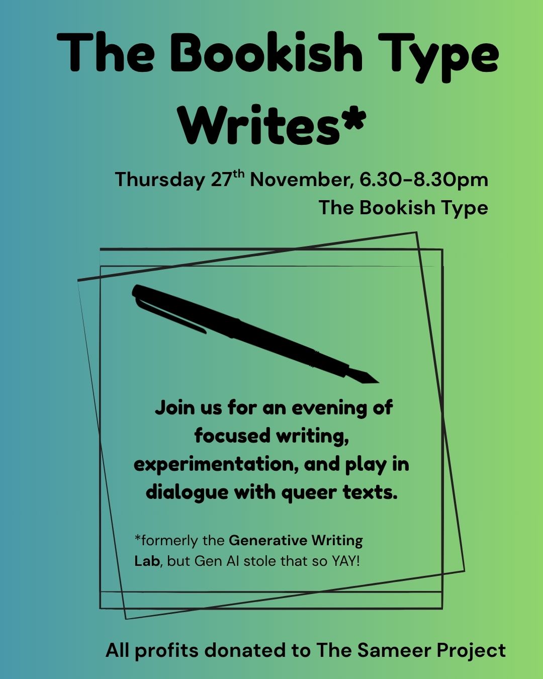 The Bookish Type Writes (formerly the Generative Writing Lab)