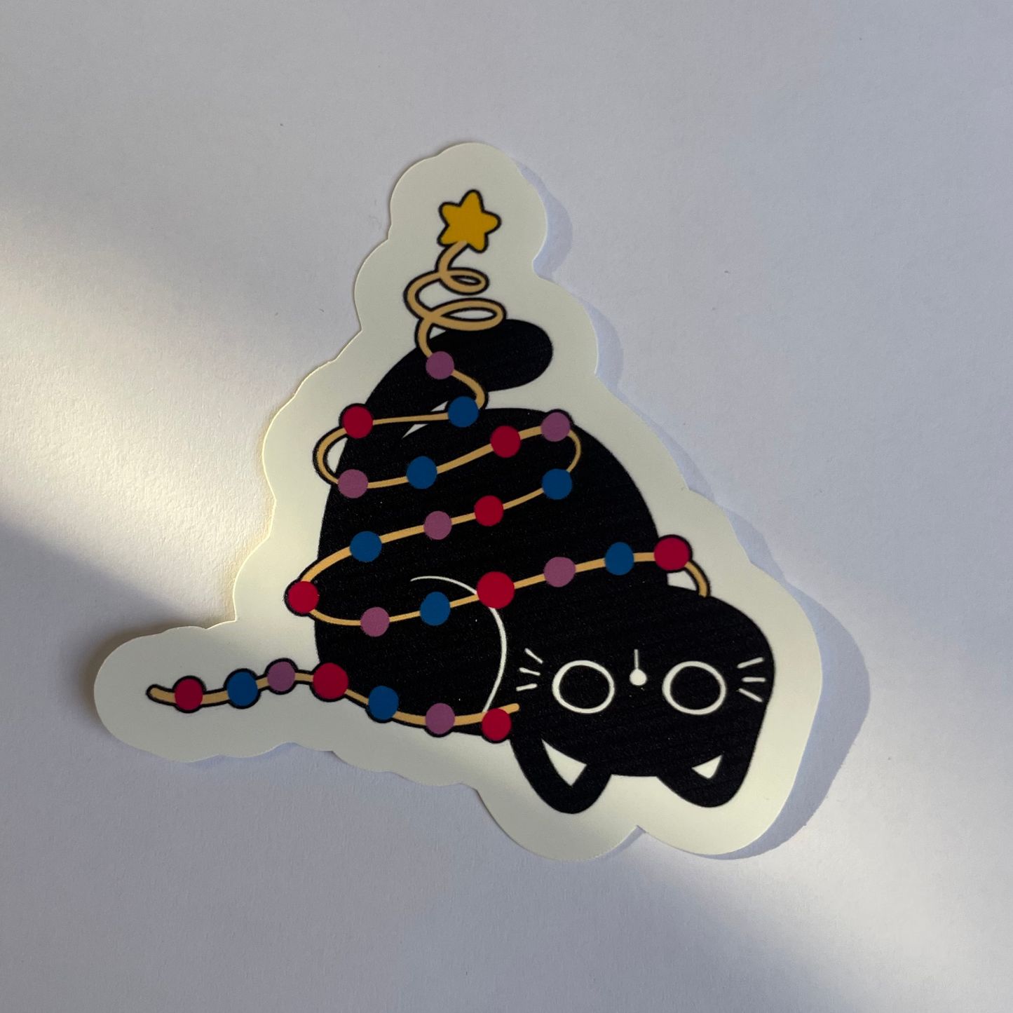 Bisexual Christmas Cat Vinyl sticker