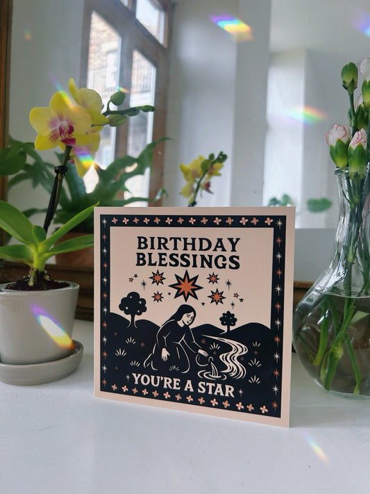 Birthday Blessings You're a Star Greetings Card