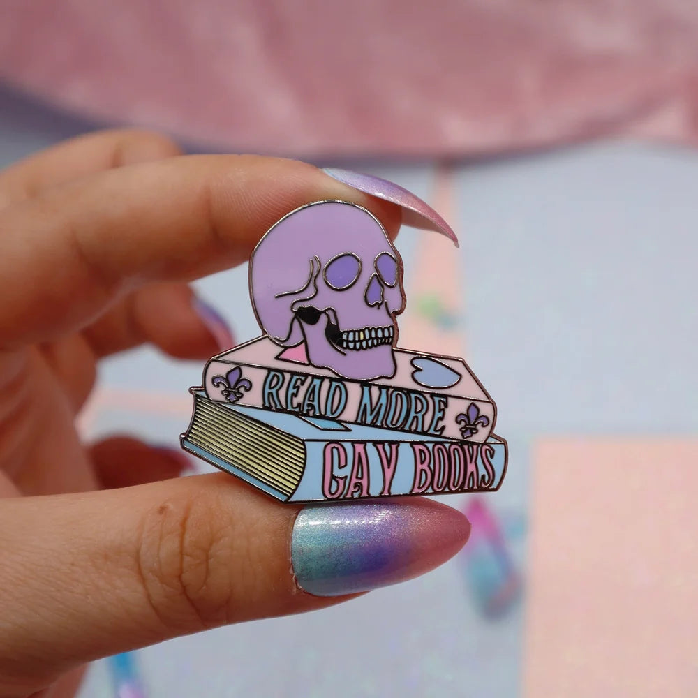 Read More Gay Books enamel pin badge
