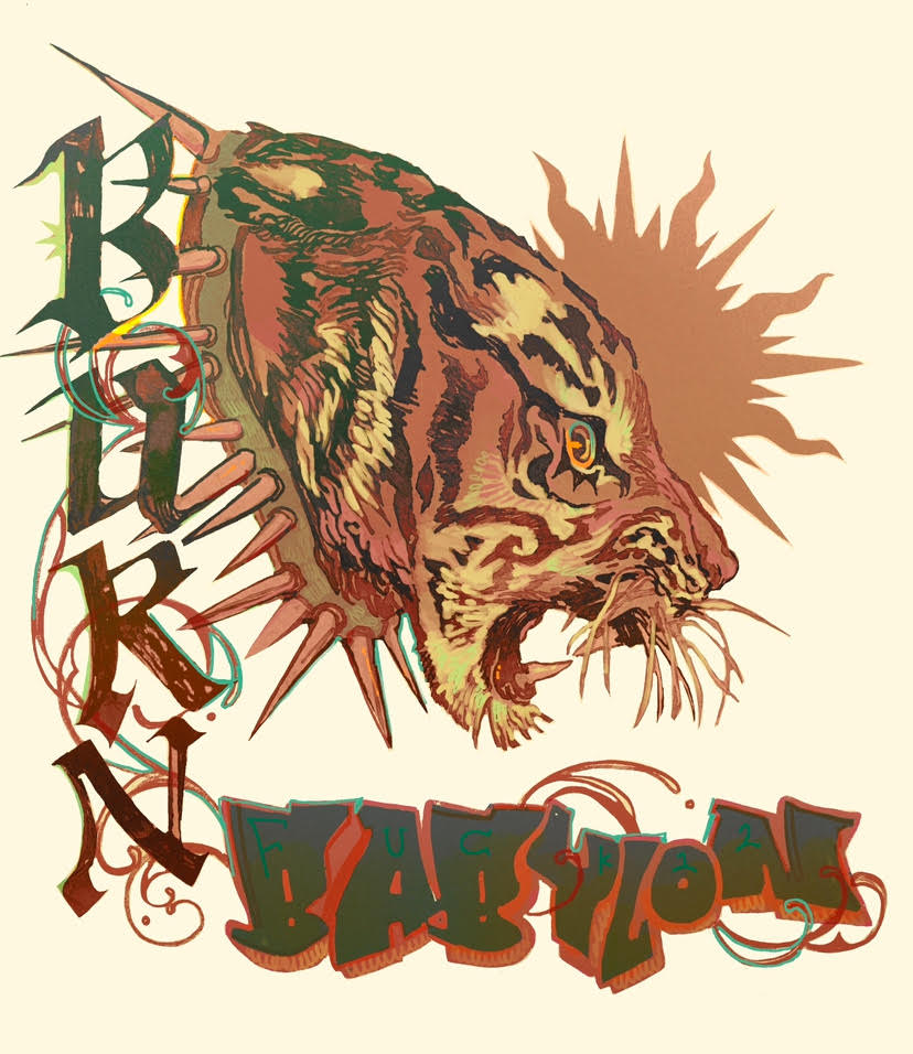 Burn Babylon (fuck 12) Tiger sticker