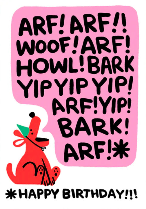 Happy Birthday Bark greetings card