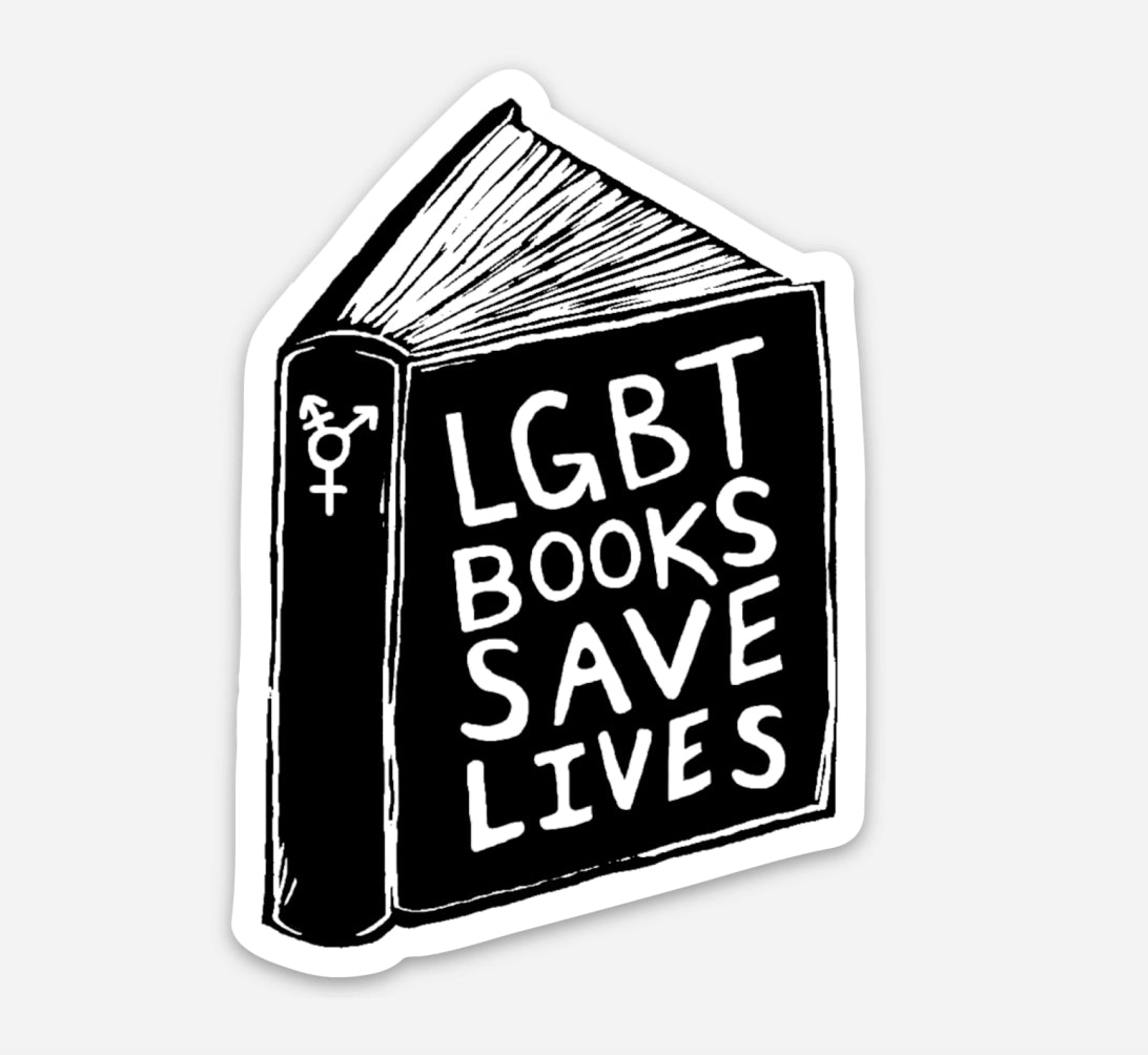 LGBT Books Save Lives vinyl sticker