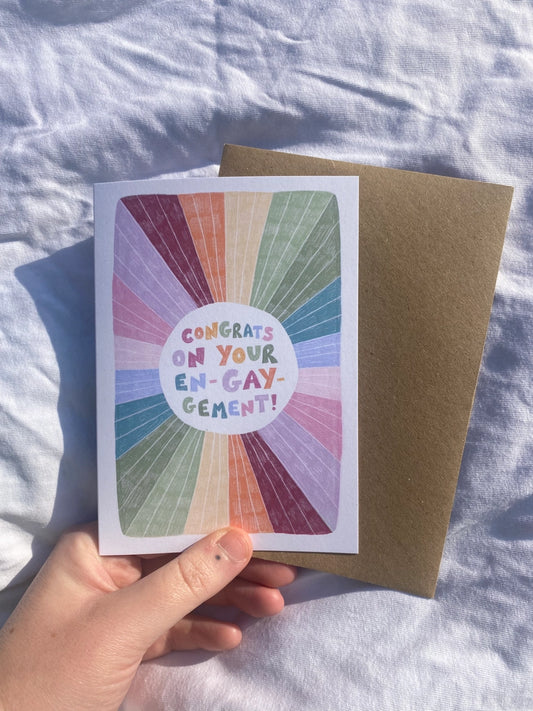 Congrats On Your En-Gay-Gement! engagement greetings card