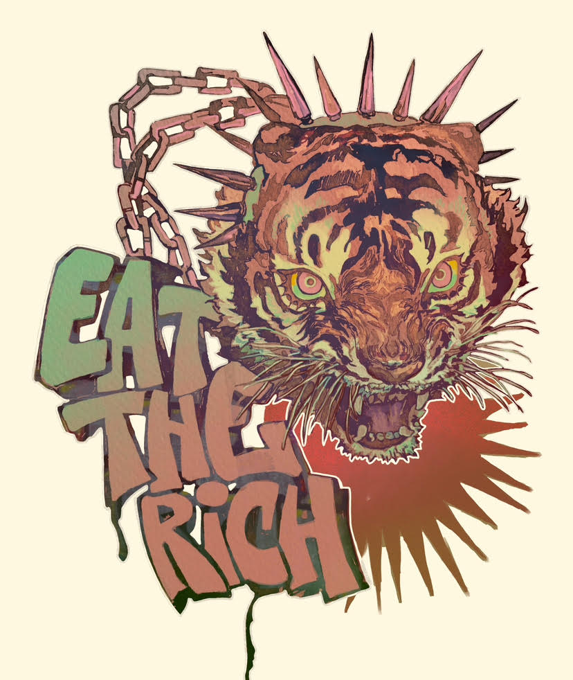 Eat The Rich Tiger sticker