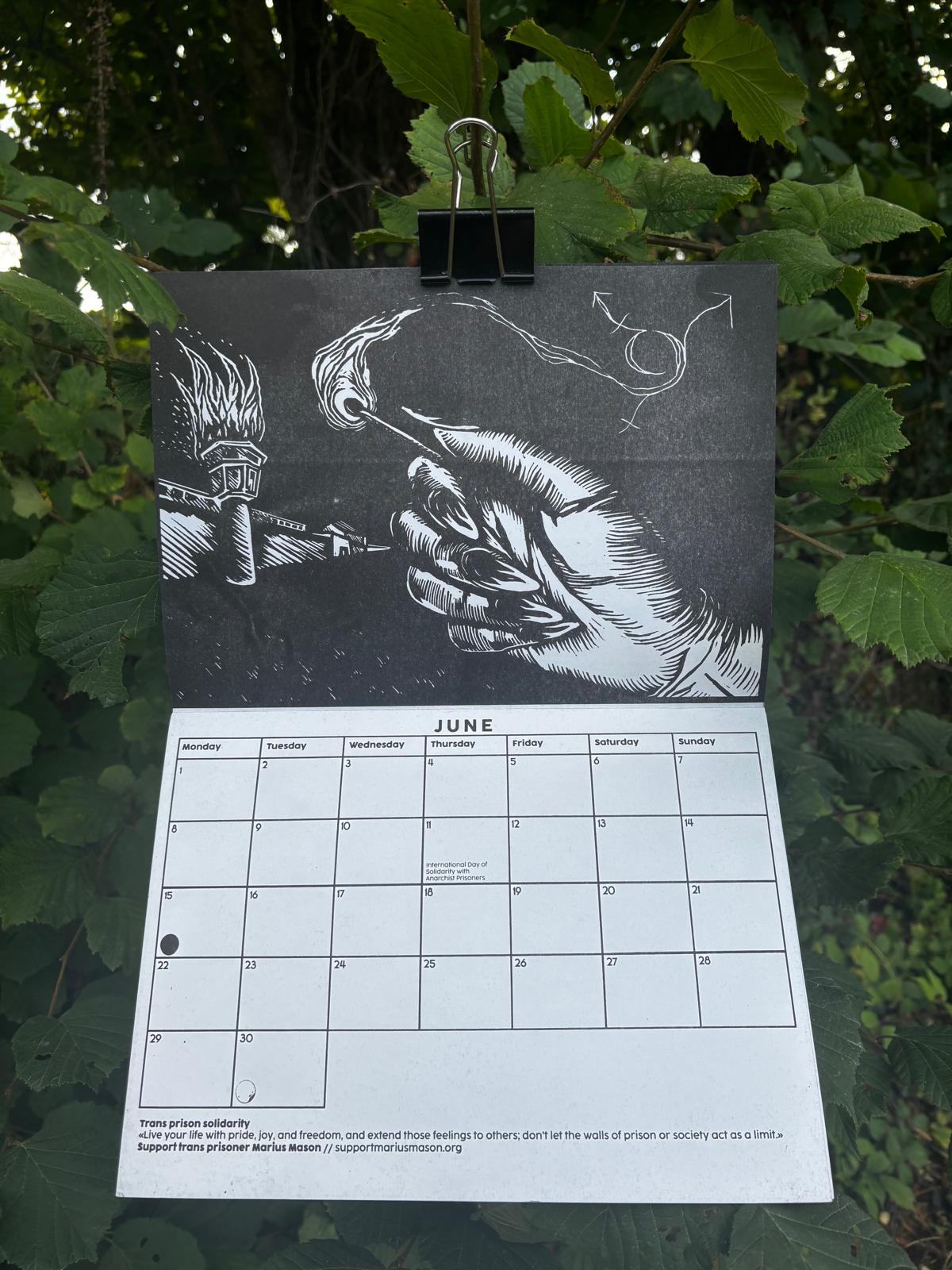 Stolen Skies 2026 Calendar: Prison Solidarity and Resistance