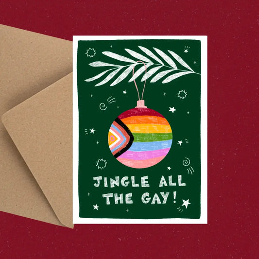 Jingle All The Gay festive greetings card