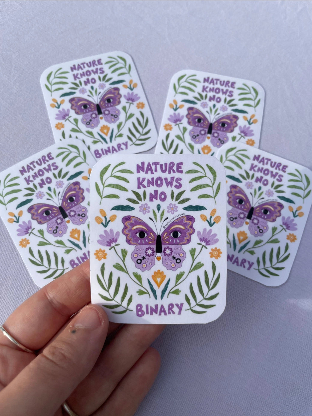 Nature Knows No Binary Vinyl Sticker