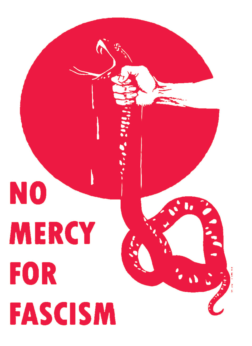 No Mercy for Fascism sticker