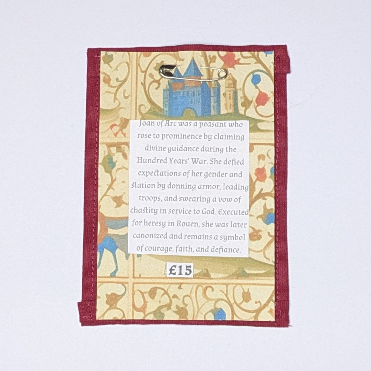 Joan of Arc Hand Embroidered Patch