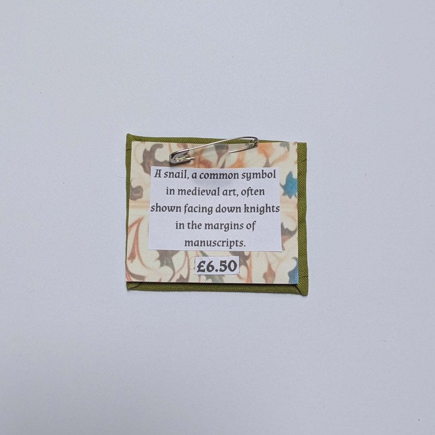 Snail Hand Embroidered Patch