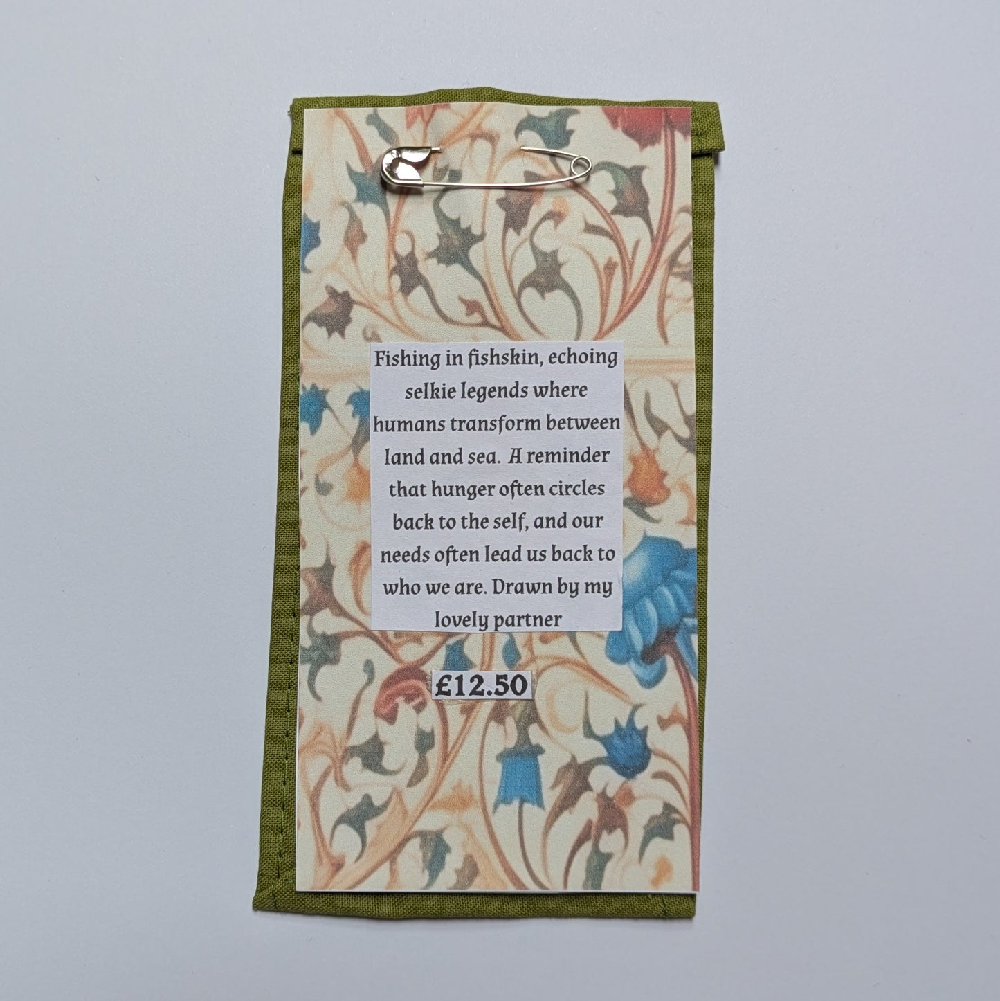 Fishing in a Fishskin Hand Embroidered Patch