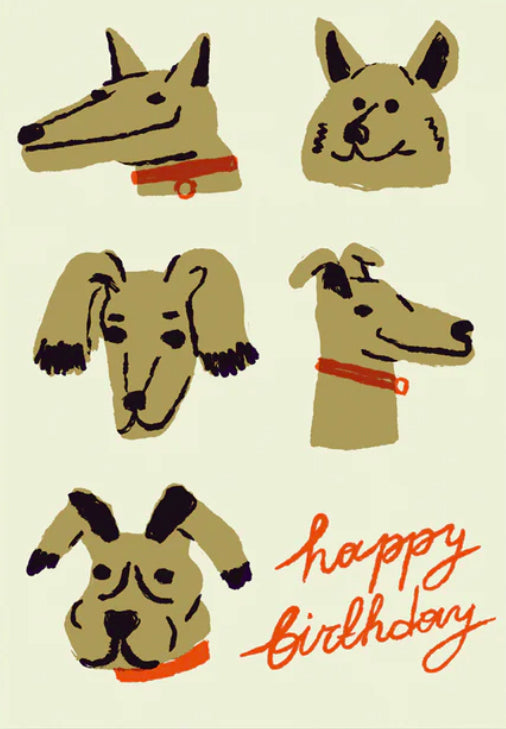 Woof Woof Happy Birthday greetings card