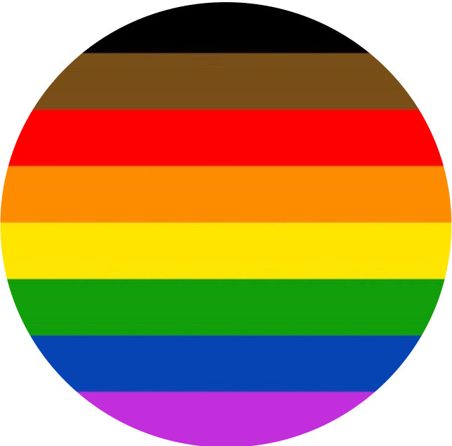 Pride Flag (Black & Brown Stripes) Badge
