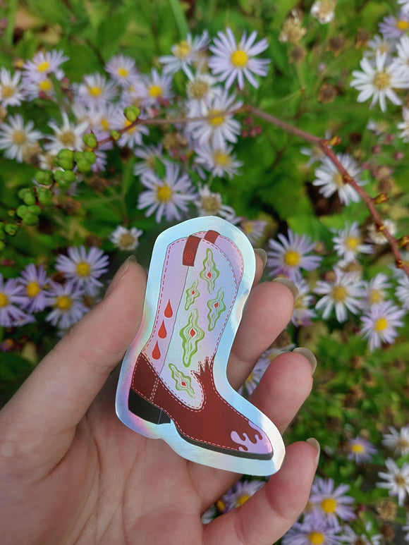 Vulva Sticker: Holographic Cowgirl Boot