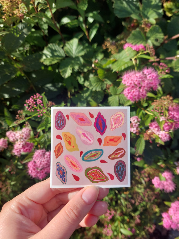 Vulva Sticker: Colourful Square