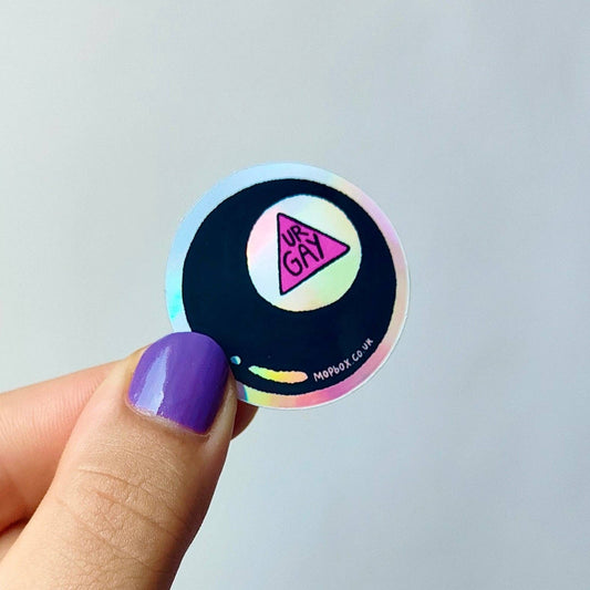 Gay Magic 8 Ball Holographic Sticker
