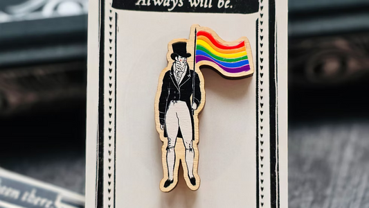 Regency Pride Flag Wooden Pin Badge