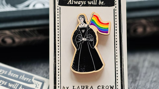 Tudor Pride Flag Wooden Pin Badge