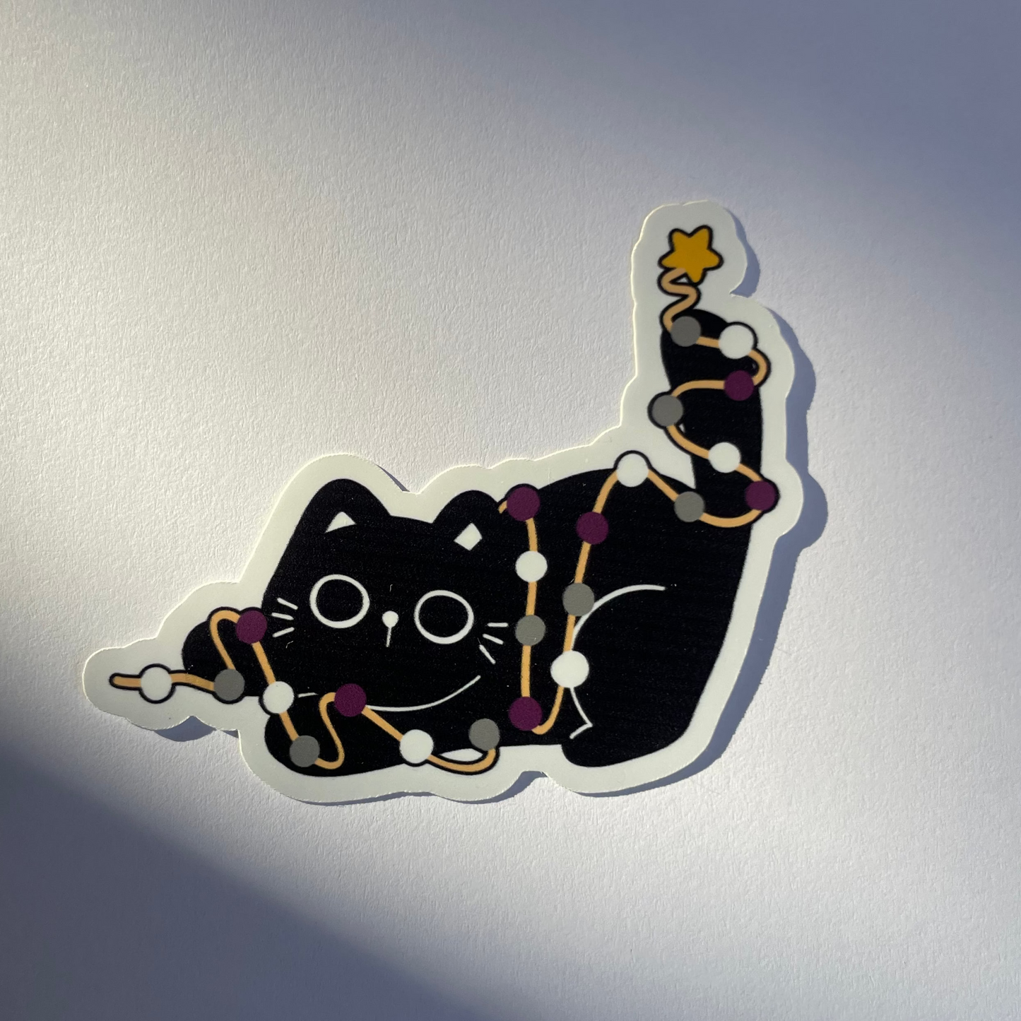 Asexual Christmas Cat Vinyl sticker