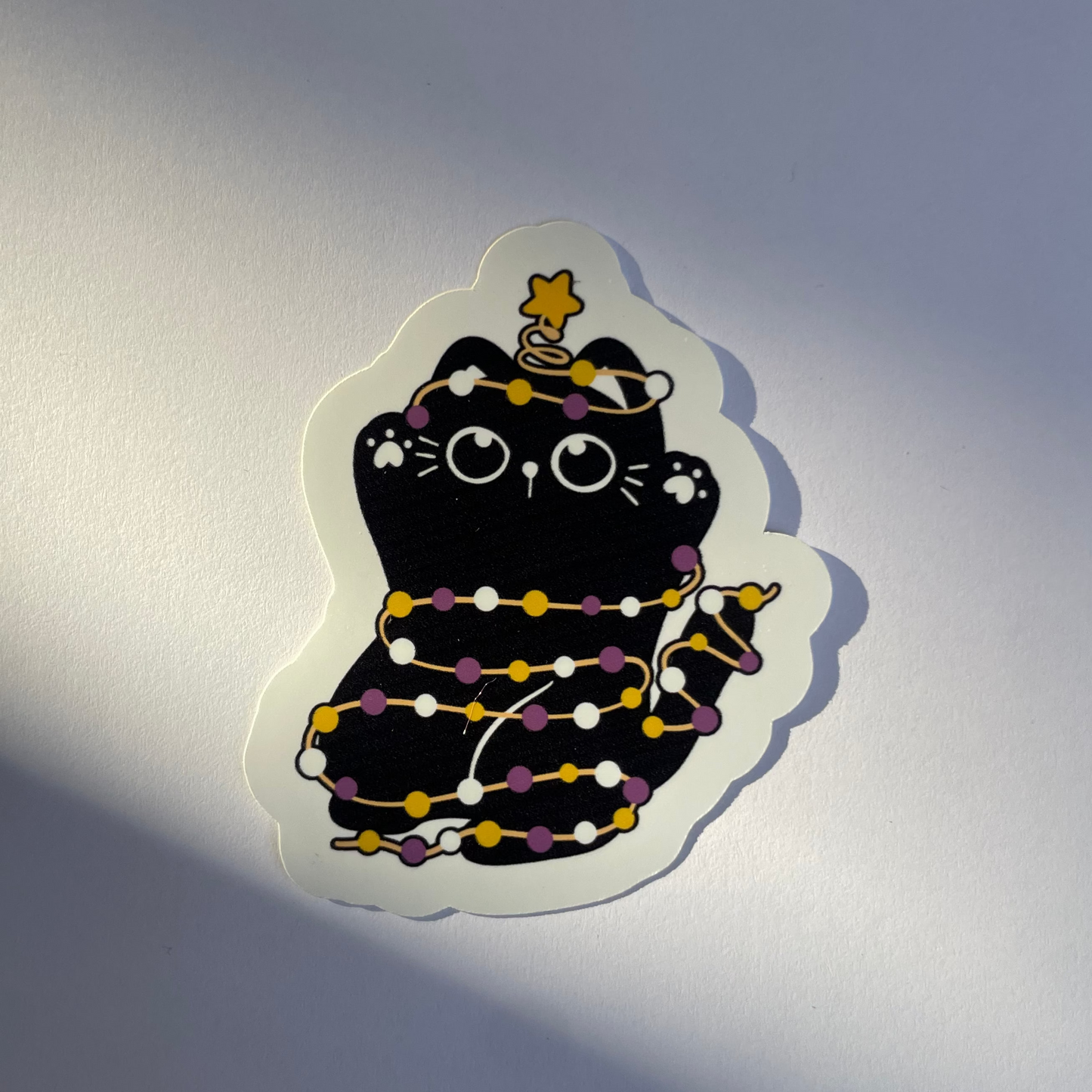 Non-Binary Christmas Cat Vinyl sticker