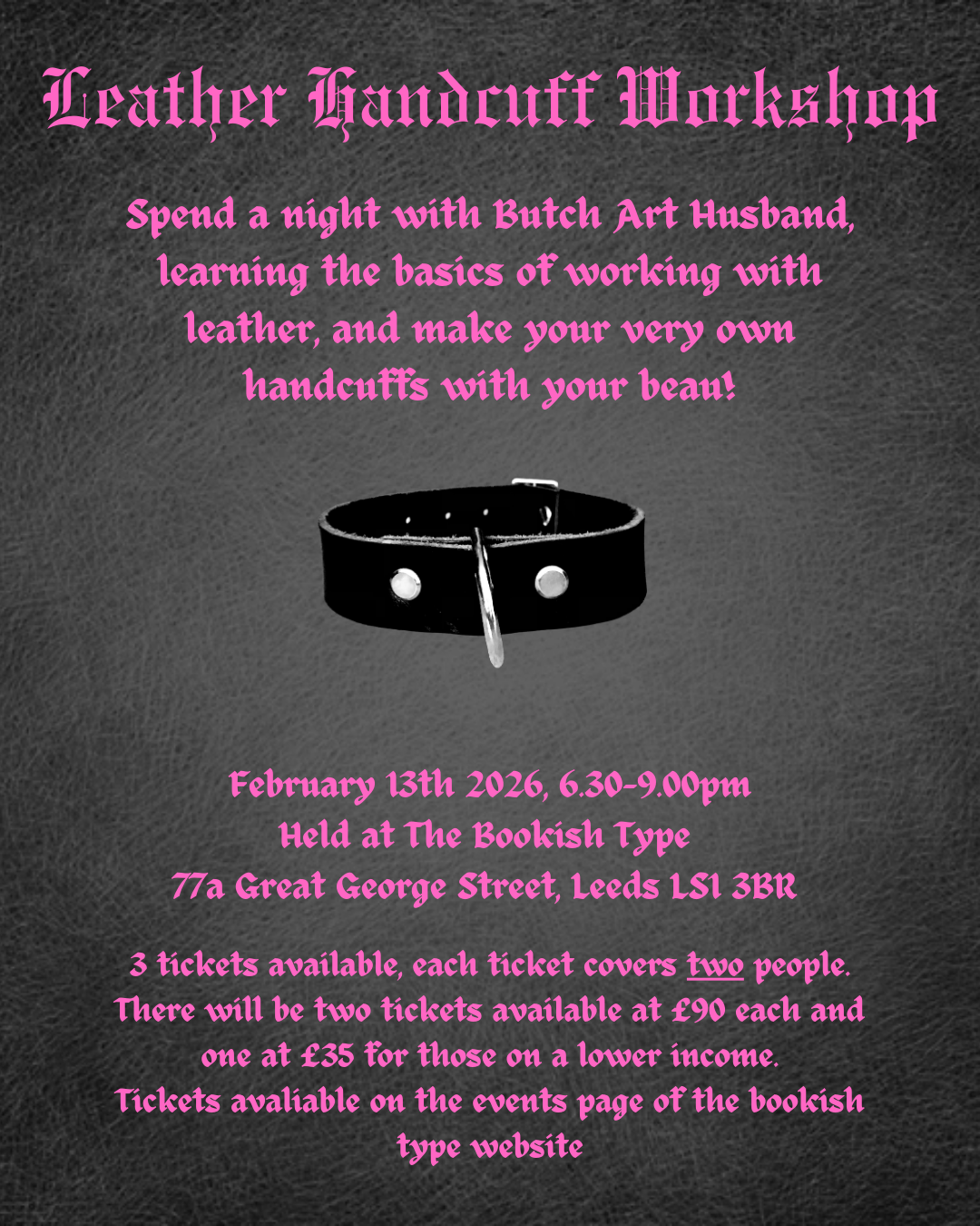 Leather Handcuff Workshop - Couples Class