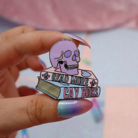 Read More Gay Books enamel pin badge