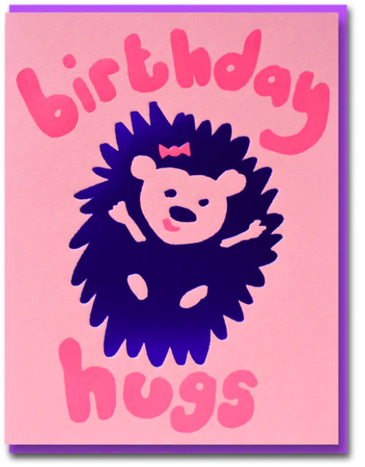 Birthday Hugs Hedgehog greetings card