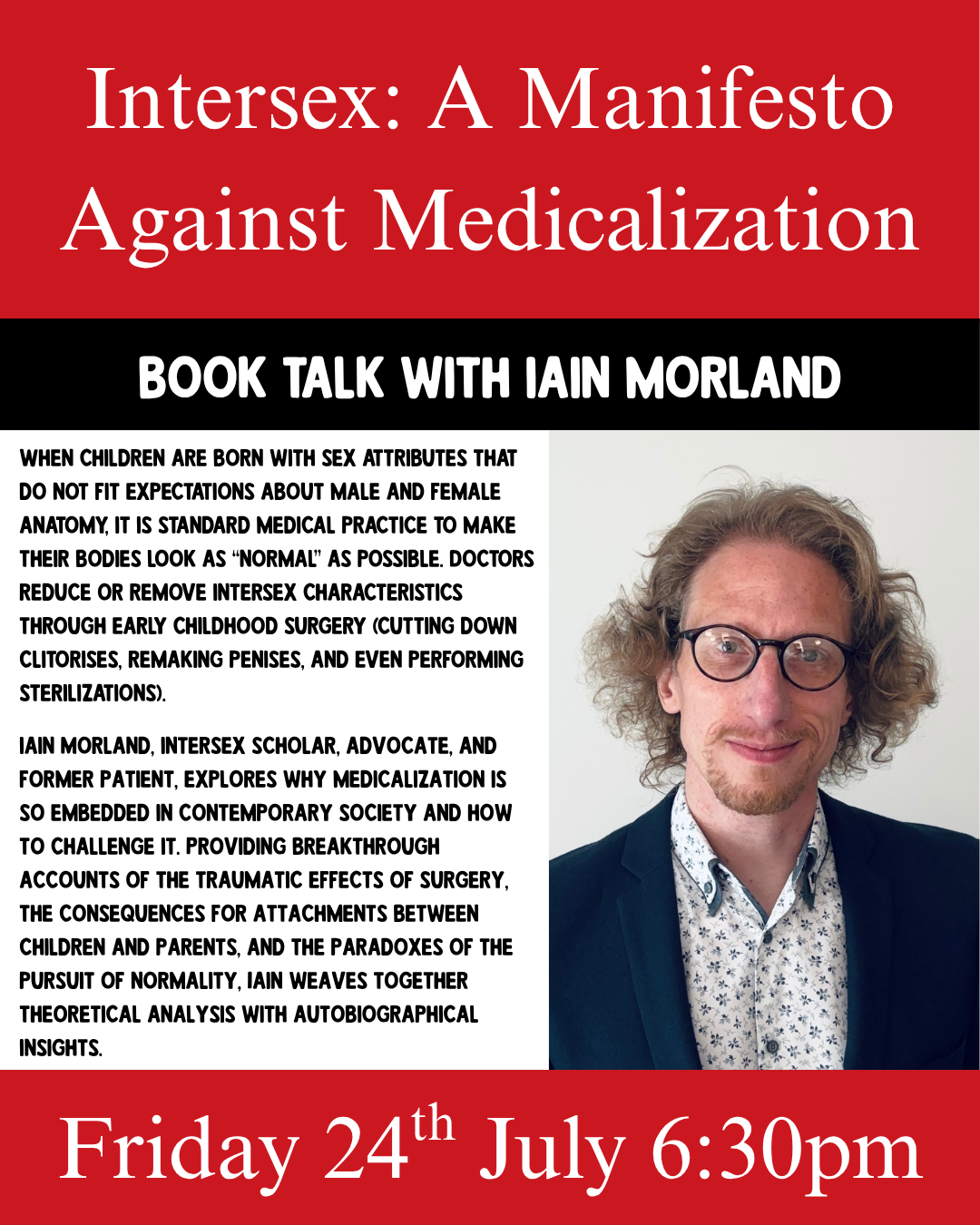 Intersex: A Manifesto Against Medicalization - Book Talk with Iain Morland