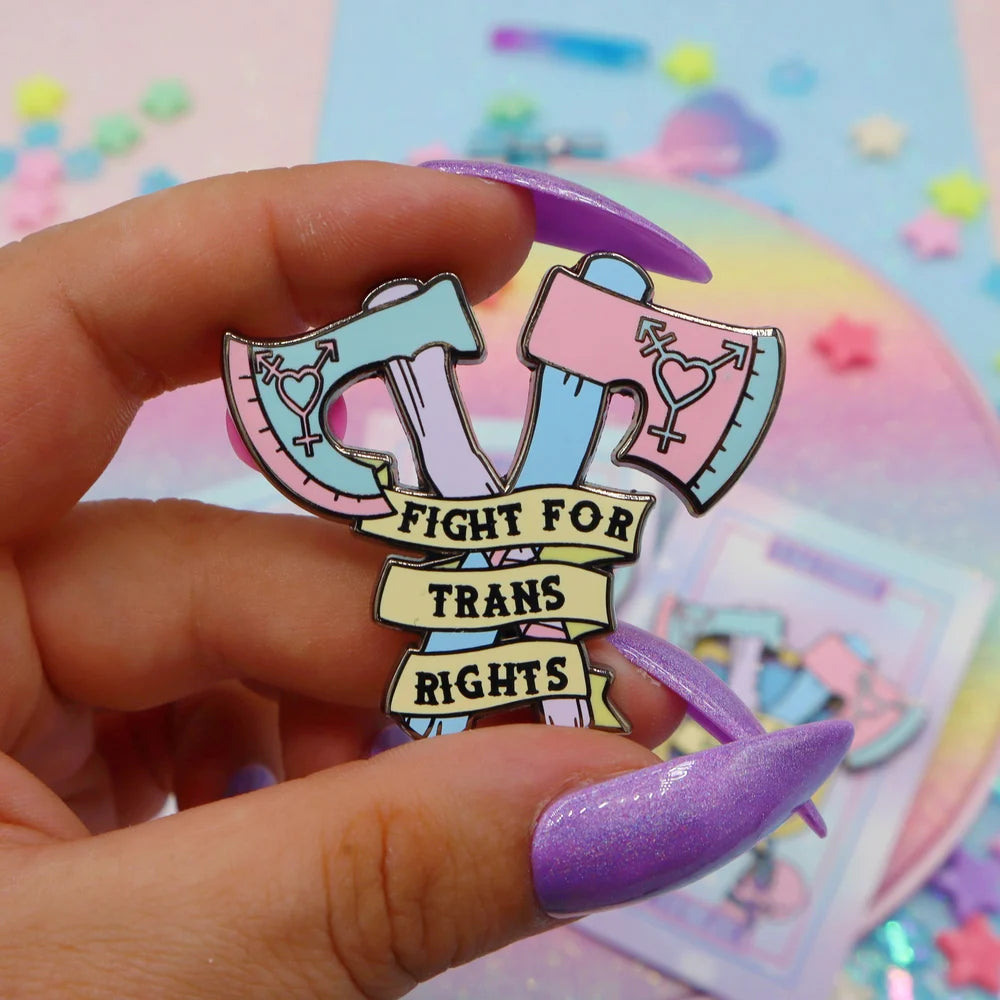 Fight for Trans Rights enamel pin badge