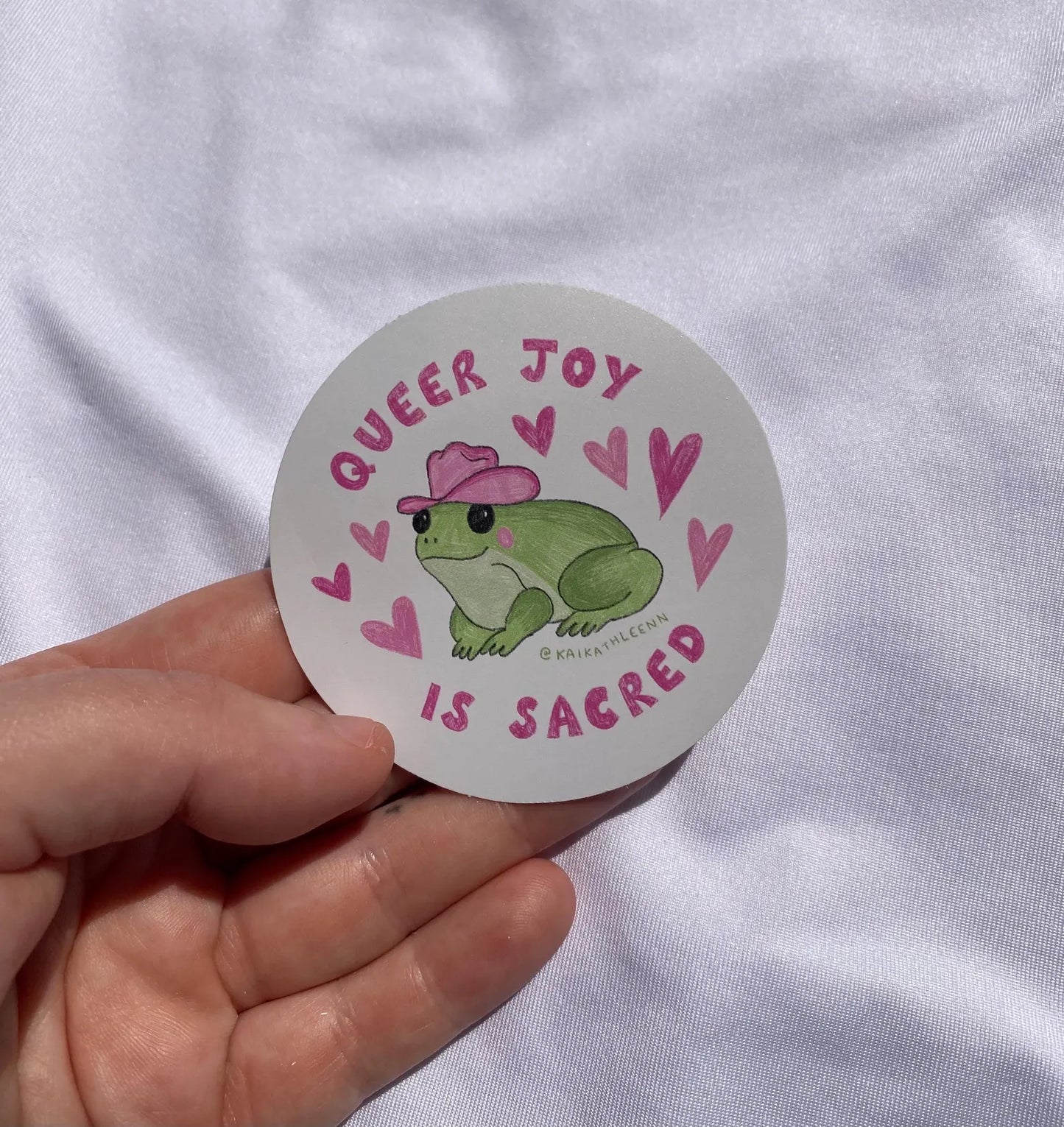 Queer Joy is Sacred Cowboy Frog sticker