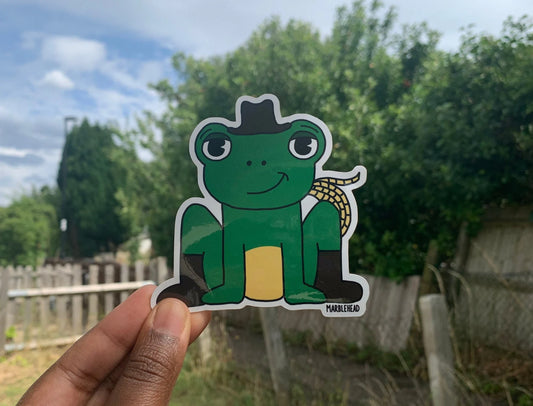 Cowboy Frog Vinyl sticker