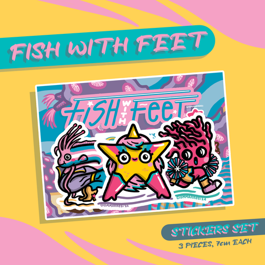 Fish with Feet Sticker Set No.1