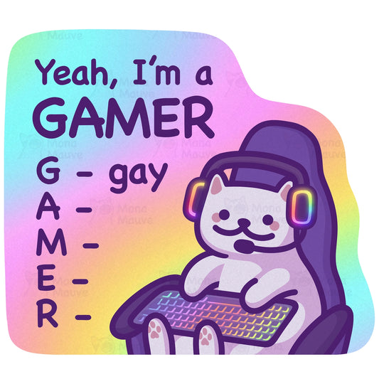 Yea, I'm a GAMER Cat sticker