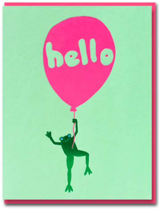 Hello Joyful Frog greetings card