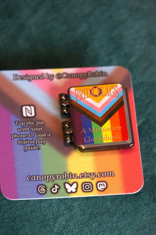 LGBTQ+ Pride Flag Identification Enamel Pin Badge with NFC Digital Guide