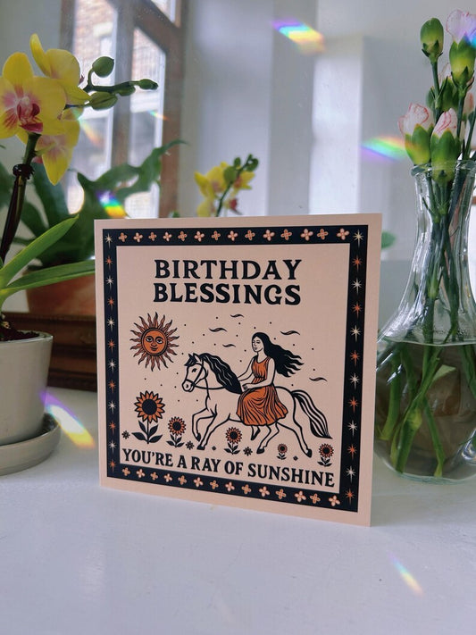 Birthday Blessings You're a Ray of Sunshine Greetings Card