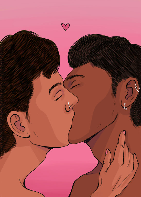 Lovers Kiss Postcard