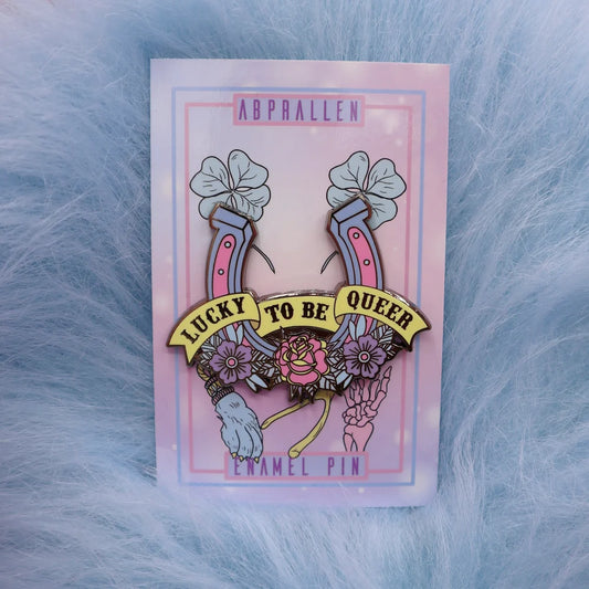 Lucky to Be Queer Enamel Pin Badge