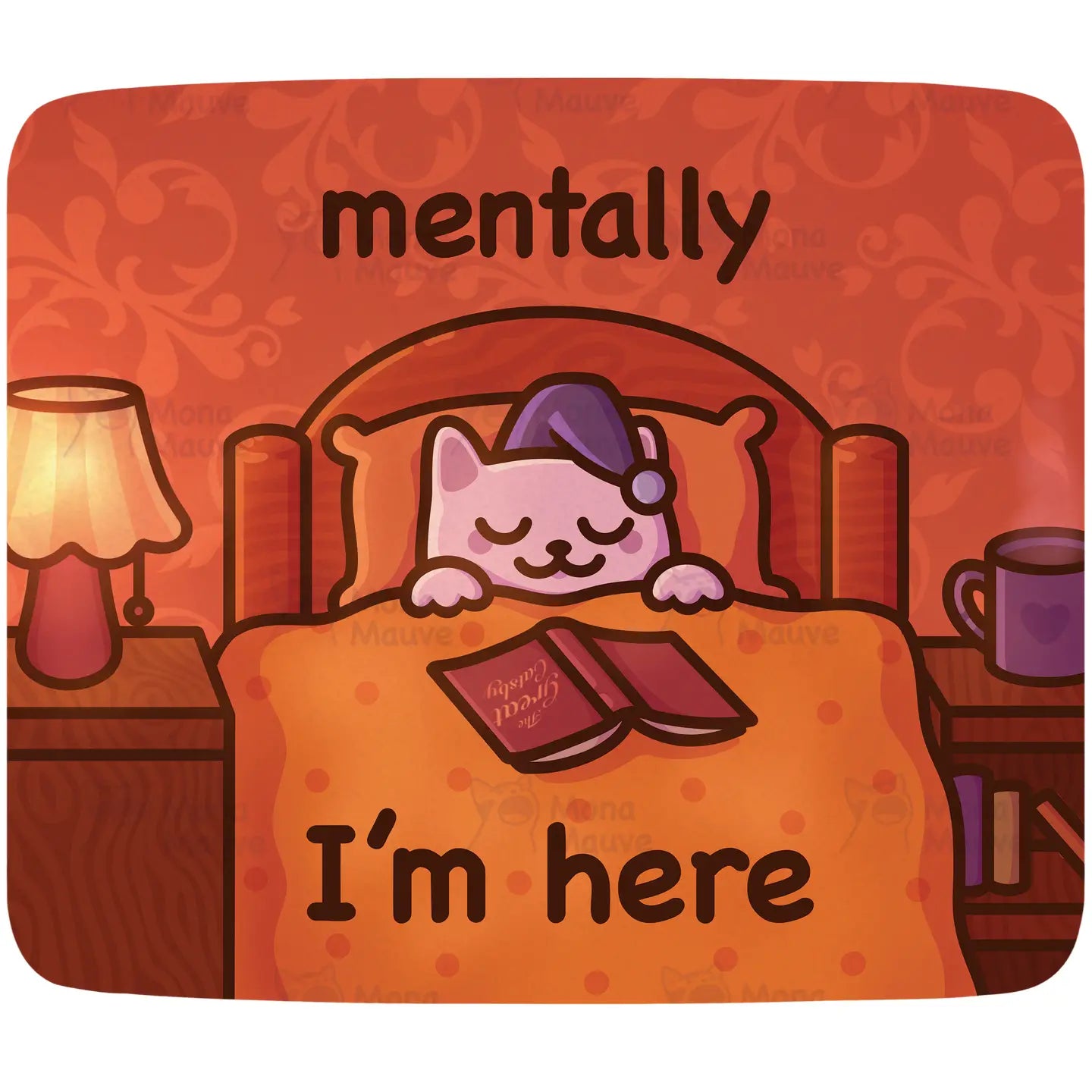 Mentally I'm Here Cat sticker