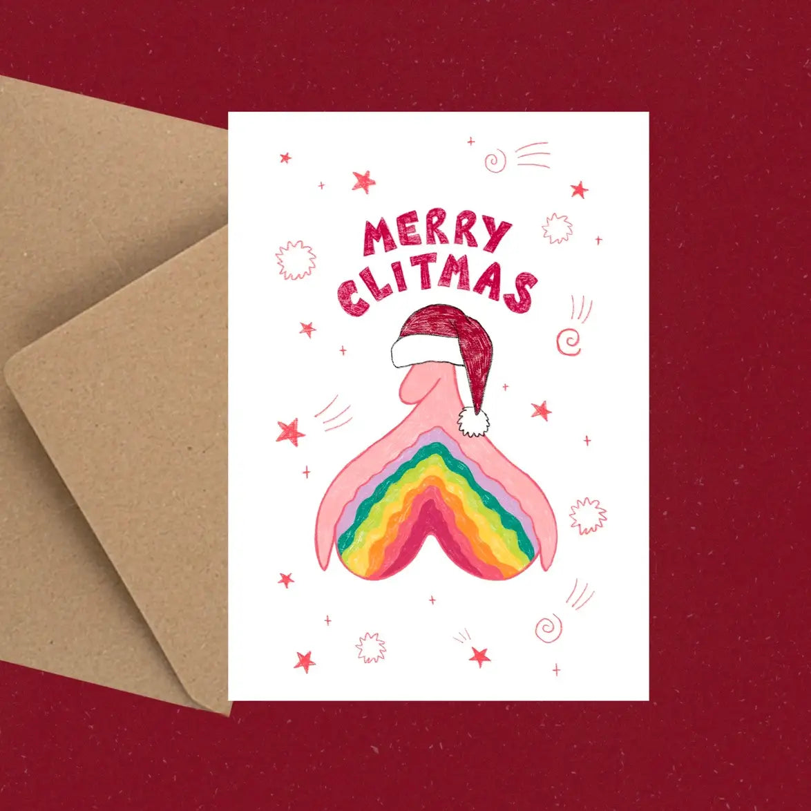 Merry Clitmas festive greetings card