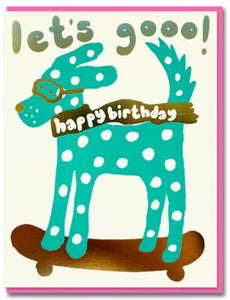 Skate Dog Happy Birthday greetings card