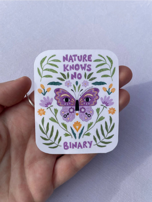 Nature Knows No Binary Vinyl Sticker
