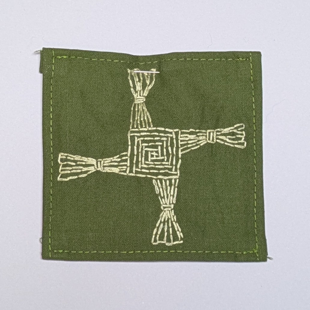 Brigid's cross Hand Embroidered Patch