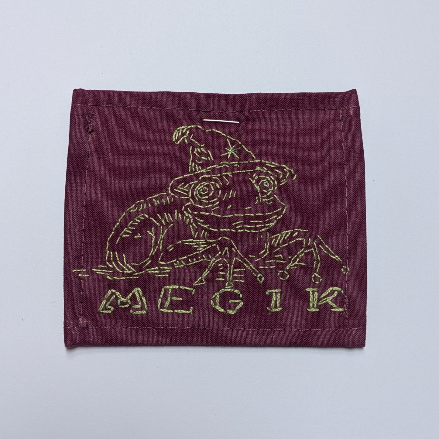 Megik Frog Hand Embroidered Patch