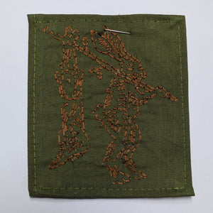 Hunting Rabbit Hand Embroidered Patch